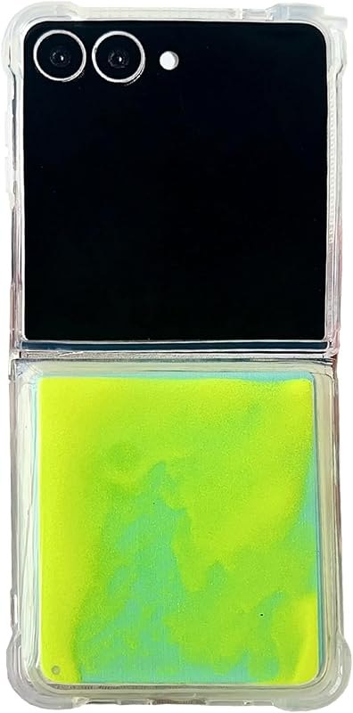 Fluorescence Case for Samsung Galaxy Z Flip 8,Glow in The Darkness Liquid Quicksand Luminous Fun Soft TPU Clear Ultra