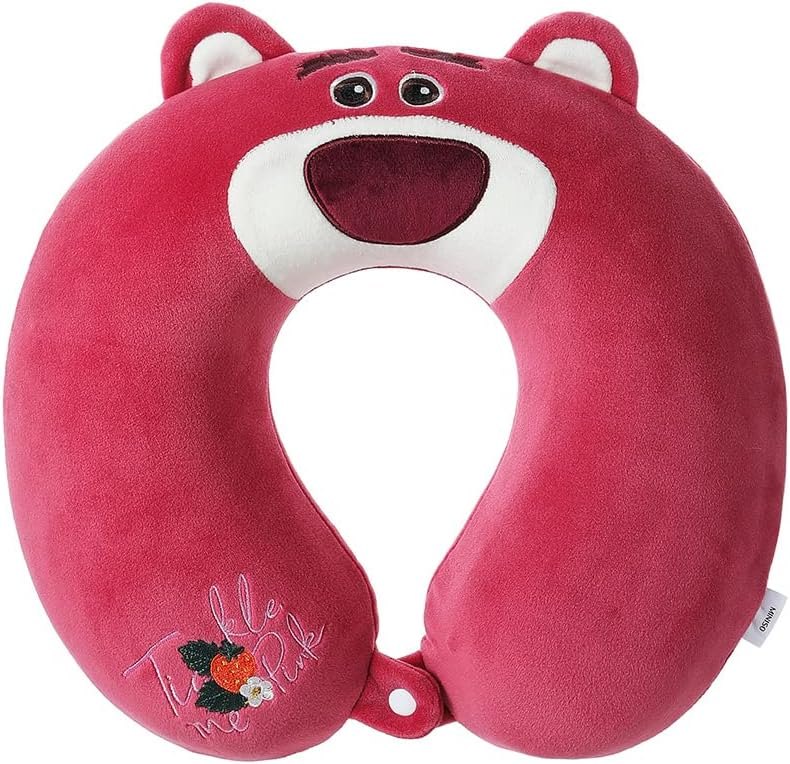 MINISO Disney Toy Story Lotso Kids Travel Pillow 100% Pure Memory Foam Neck Pillow, Airplane Child Toddler Neck