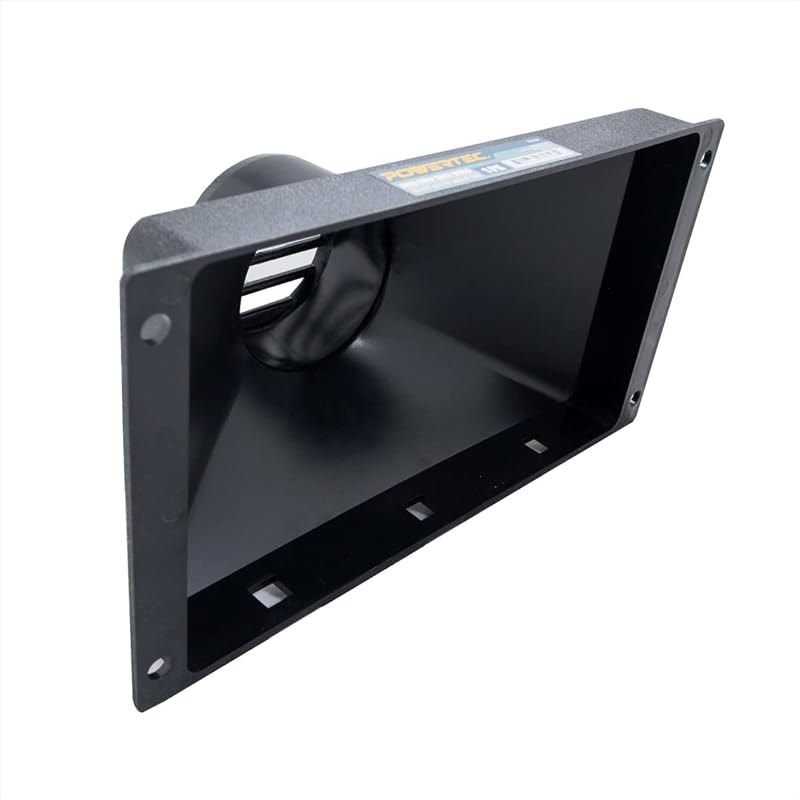 POWERTEC 70169V Mini Gulp Dust Hood with 4 Inch ID Port, ABS Plastic Dust Collector Fitting for Woodworking Dust