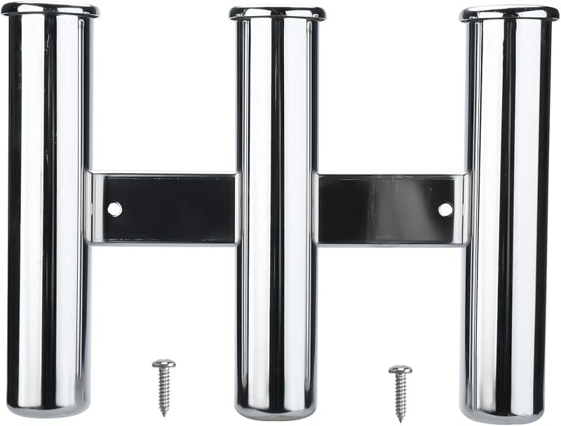 NovelBee 3 Tube Fishing Rod Holders for Boat,Stainless Fishing Pole Holders