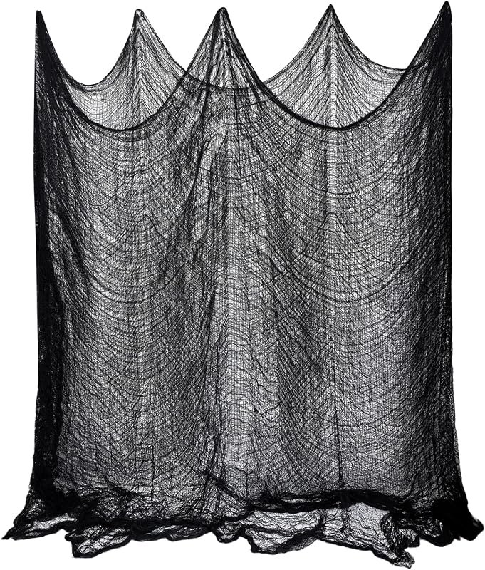 ZeeDix Halloween Black Creepy Cloth 80 × 200 Inch Giant Spooky Cheesecloth Halloween Decoration Scary Gauze Cloth for