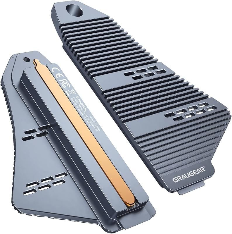 GRAUGEAR G-PS5HS04 Heatpipe Cooler Kit for PlayStation5, Heatsink for M.2 NVMe SSD, 4x Thermal Pads Including, Cooler