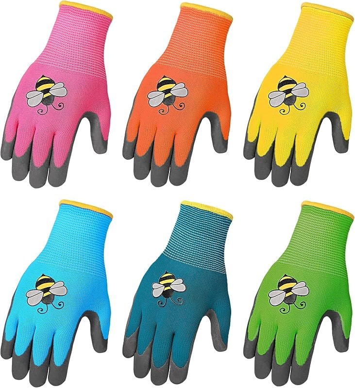 6 Pairs Kids Gardening Gloves Yard Work Gloves (Large (Age 9-11)) — best Kids Gardening Tool Set for kids gardening