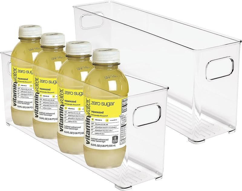 bHome & Co Clear Plastic Storage Bins - Pantry Organization and Storage Containers Stackable Storage Bins Acrylic Bins