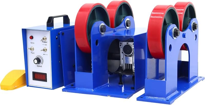 110V Tank Turning Welding Rolls Linkage Roller, Rotary Welding Positioner with 2"-24" Working Diameter Adjustable