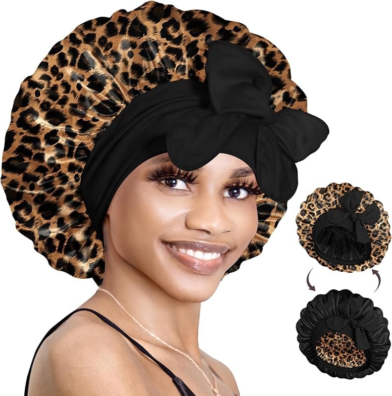 BONNET QUEEN Silk Bonnet for Sleeping Satin Bonnet Hair Bonnet Braid Bonnet Double Layer Tie Bonnet Night Hair Wrap