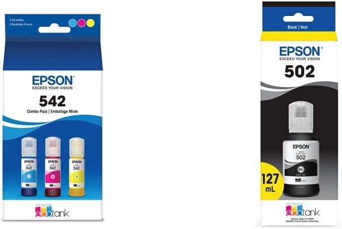EcoTank Ink Bottle Color Combo Pack (T542520-S + 502) Works with Select EcoTank Printer Models — Epson EcoTank L3250