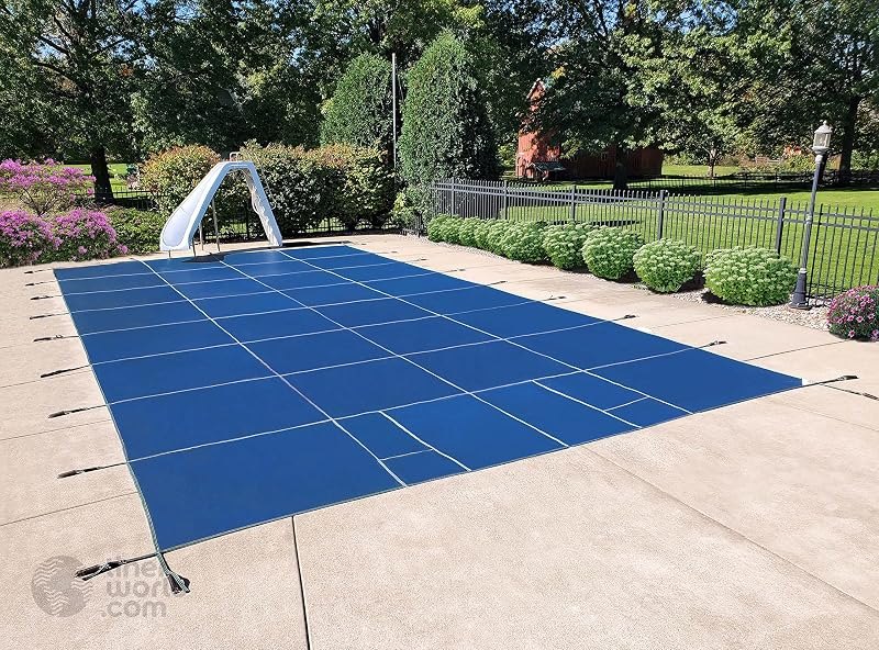 Winter Warrior Mesh Inground Safety Pool Cover - for 16'x32' Pool - Blue — pool safety cover for pool safety cover