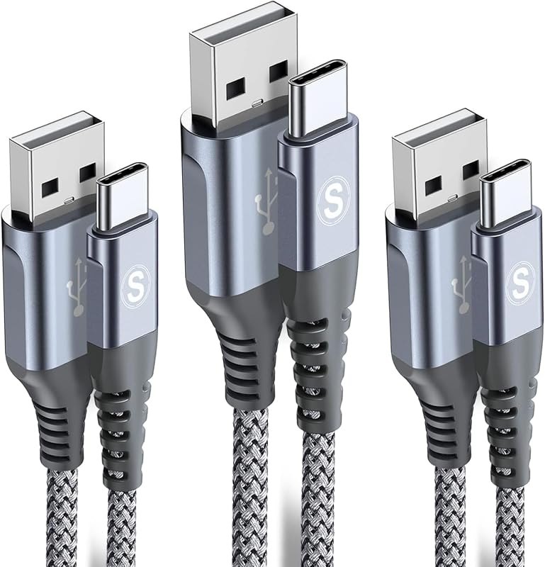 sweguard USB Type C Charger Cable [3-Pack,6.6ft+3.3ft+3.3ft] iPhone 16 15 Pro Max Charger Nylon Braided Cord for