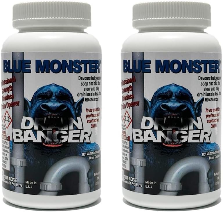 Set of 2 Blue Monster Drain Banger Drain Cleaner — enzyme drain cleaner for enzyme drain cleaner