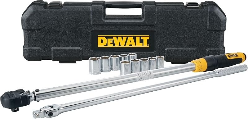 DEWALT Torque Wrench Tool Set, Tire Change Kit, 50-250 FT-LB, 12 Piece with Storage Case (DWMT45012) — tools torque