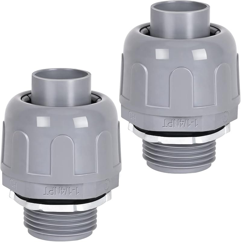 Liquid Tight Connector 1-1/4 in - Non-Metallic Electrical Conduit Fittings, UL Listed PVC Conduit Fitting (Straight