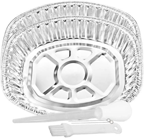 Disposable & Durable Extra Large Oval Turkey Roaster Aluminum Pan For Thanksgiving - 100% Recyclable : Perfect for