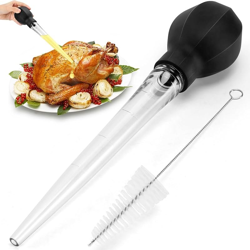 SCHVUBENR Large Turkey Baster with Cleaning Brush - Premium Baster Tool for Cooking - Easy to Use & Clean - Powerful