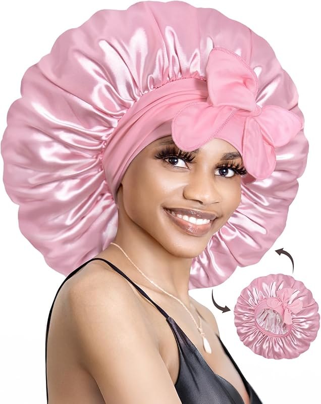 BONNET QUEEN Silk Bonnet for Sleeping Satin Bonnet Hair Bonnet Braid Bonnet Double Layer Tie Bonnet Night Hair Wrap