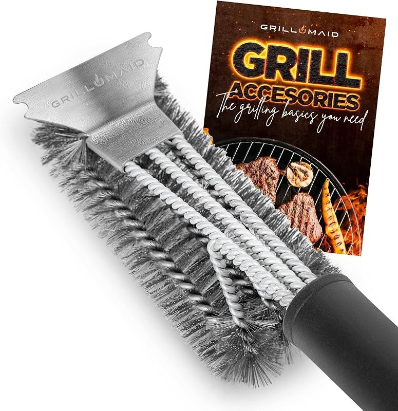 BBQ Grill Brush and Scraper, BBQ Brush for Grill Cleaning - 18” Extra Strong 3 in 1 Safe Wire Bristles Barbecue Triple