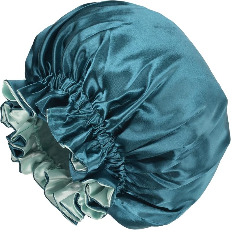 Satin Bonnet Silk Lined Bonnets Sleep Bonnet for Women Resuable Shower Caps Large Reversible Hair Bonnet for Curly