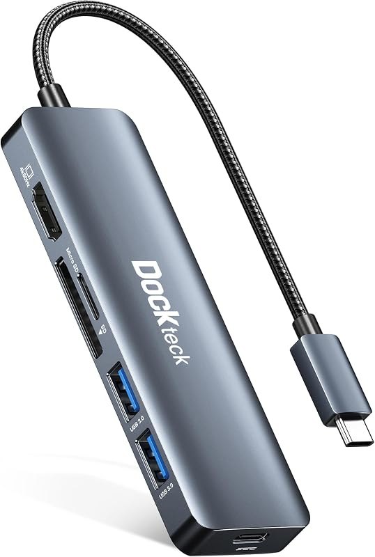 USB C Hub Multiport Adapter. Dockteck 6 in 1 USB C Dock — best travel USB-C dock for travel usb dock