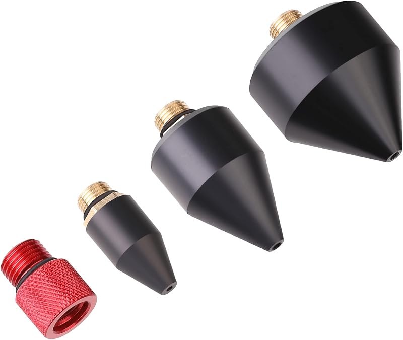 1/8-Inch Rubber Tip Set for Air Blow Gun, 4 Pieces Air Compressor Gun Nozzle with 1/2-Inch High Flow Adapter