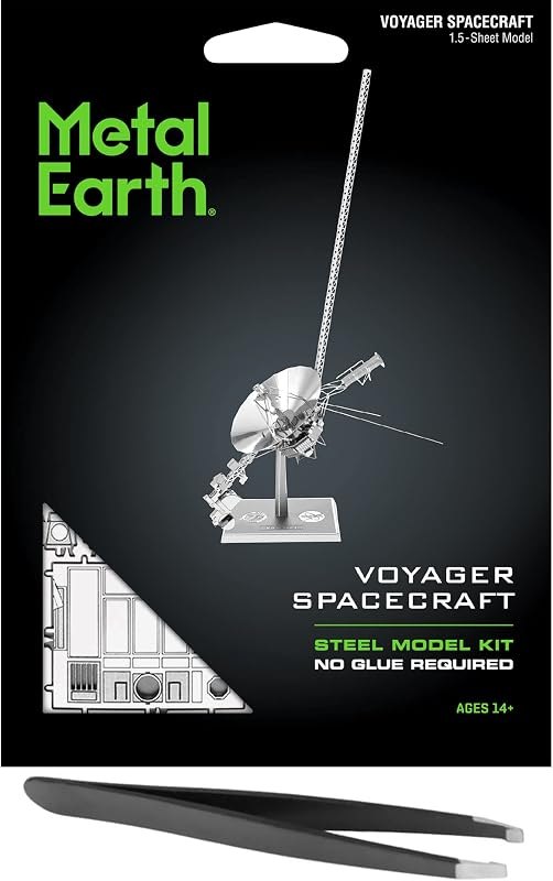 Metal Earth Voyager Spacecraft 3D Metal Model Kit Bundle with Tweezers Fascinations — Spacecraft Model Kit for