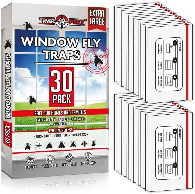 Trap a Pest Clear Window Fly Traps - Non-Toxic Sticky - 30 Pack — sticky trap for wasps for sticky trap wasps