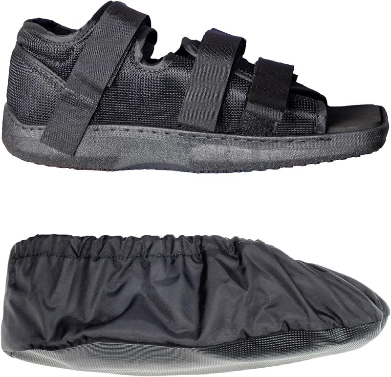 Brace Direct Post Op Shoe + Weather Cover — Recovery Boot Compression Sleeve for recovery boot compression sleeve