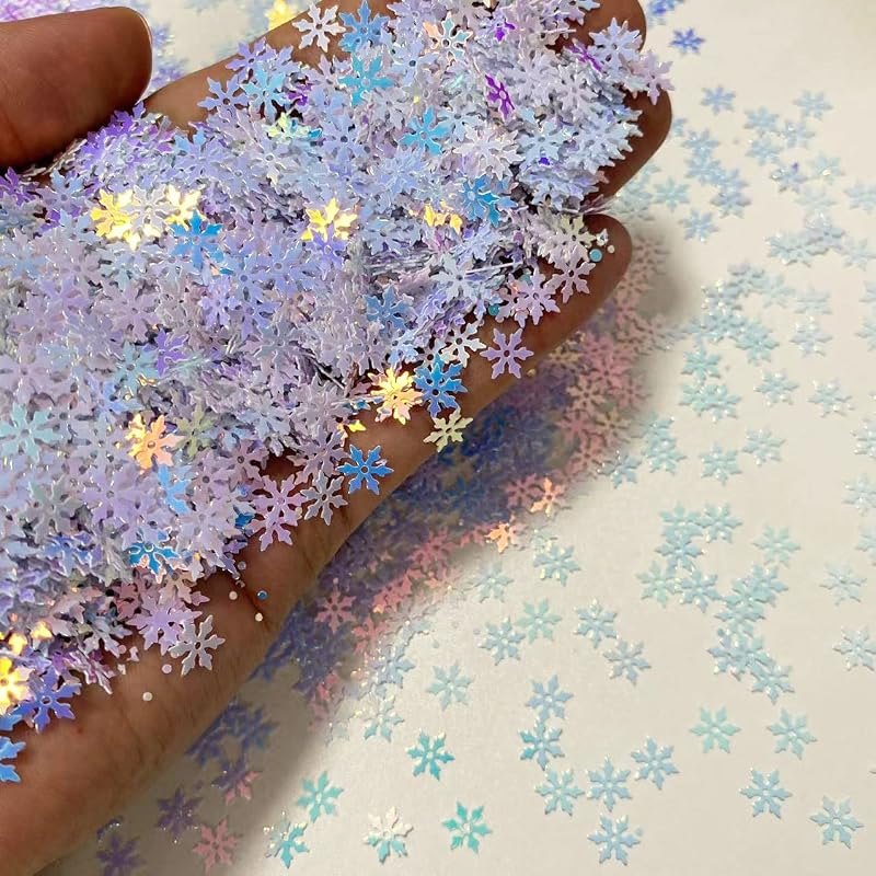2000 Pieces/50g Snowflakes Party Glitter PVC Confetti for Christmas Table Confetti Glitter for Winter Snowfield