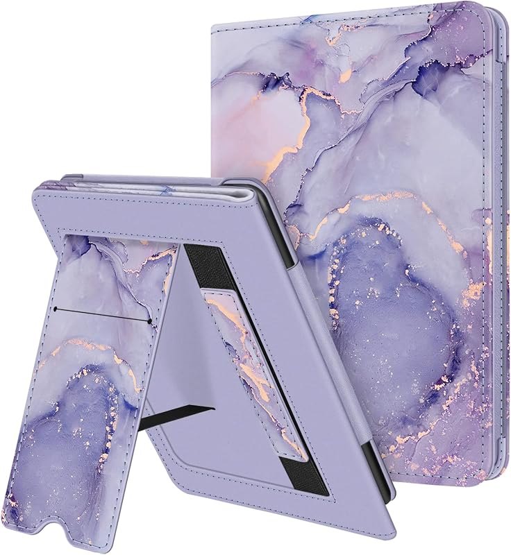 Fintie Stand Case for 6" Kindle 11th Generation 2024/2022, Lilac Marble — Kindle folio with stand for kindle folio stand