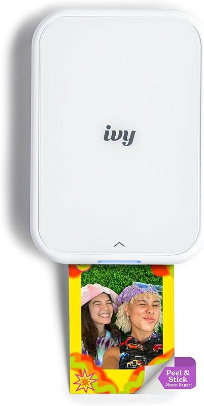 Canon Ivy 2 Mini Photo Printer, Print from Compatible iOS & Android Devices, Sticky-Back Prints, Pure White — compact