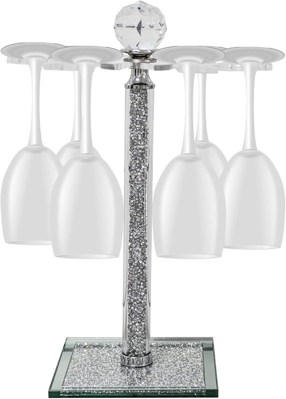 Wine Glass Holder Countertop, 14" H Silver Wine Glass Goblet Holder — wine glass drying rack for wine glass drying rack
