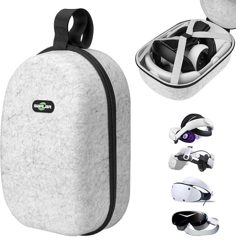 Large Hard Carrying Case Compatible with Oculus Meta Quest 3S/Quest 3/Quest 2/Pimax Dream Air & PS VR2 Gaming Headset