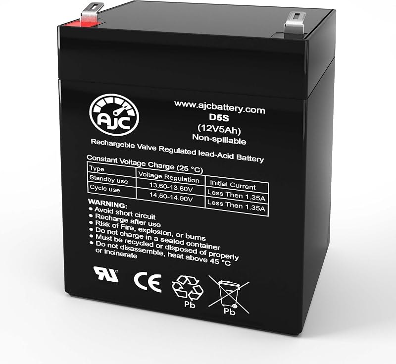 AJC Battery Compatible with Vexilar Fishphone BTY245 12V 5Ah Fish Finder Battery — best 12v boat fish finder for 12v