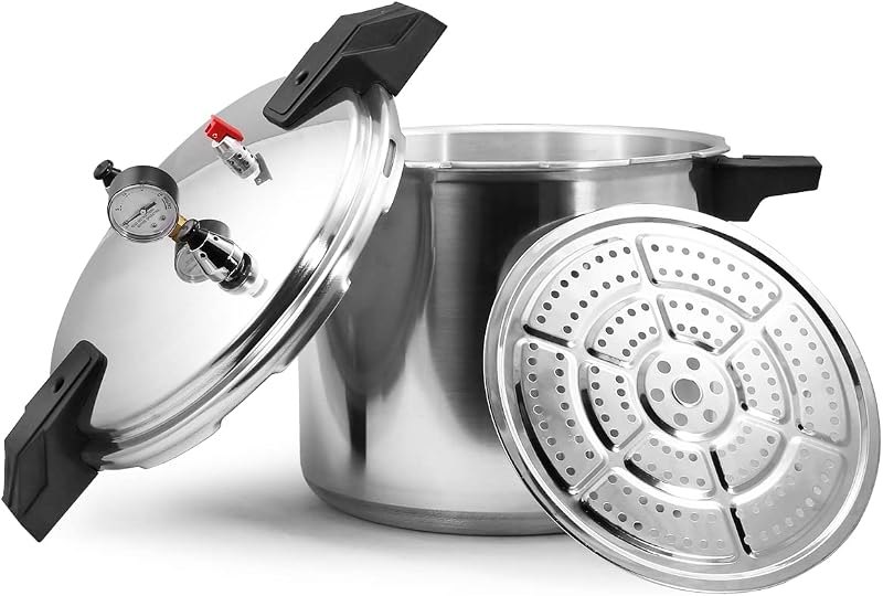Barton 23 Qt Pressure Cooker & Pressure Canner, Aluminum Canner with Pressure Gauge, Safety Release Valve, Cooking for