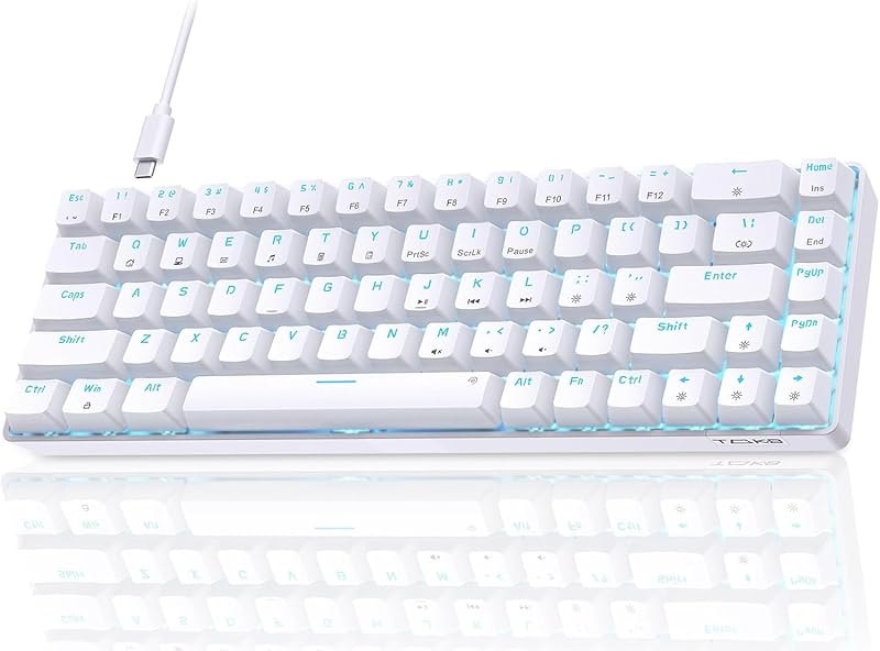 TMKB T68SE Gaming Keyboard, 60% Mechanical Keyboard, LED Backlit Ultra-Compact 68 Keys Wired Mini Keyboard with