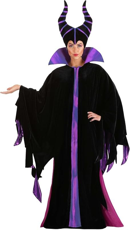 Disney Adult Classic Maleficent Costume Womens, Sleeping Beauty Black Robe, Villain Halloween Costume — Villain
