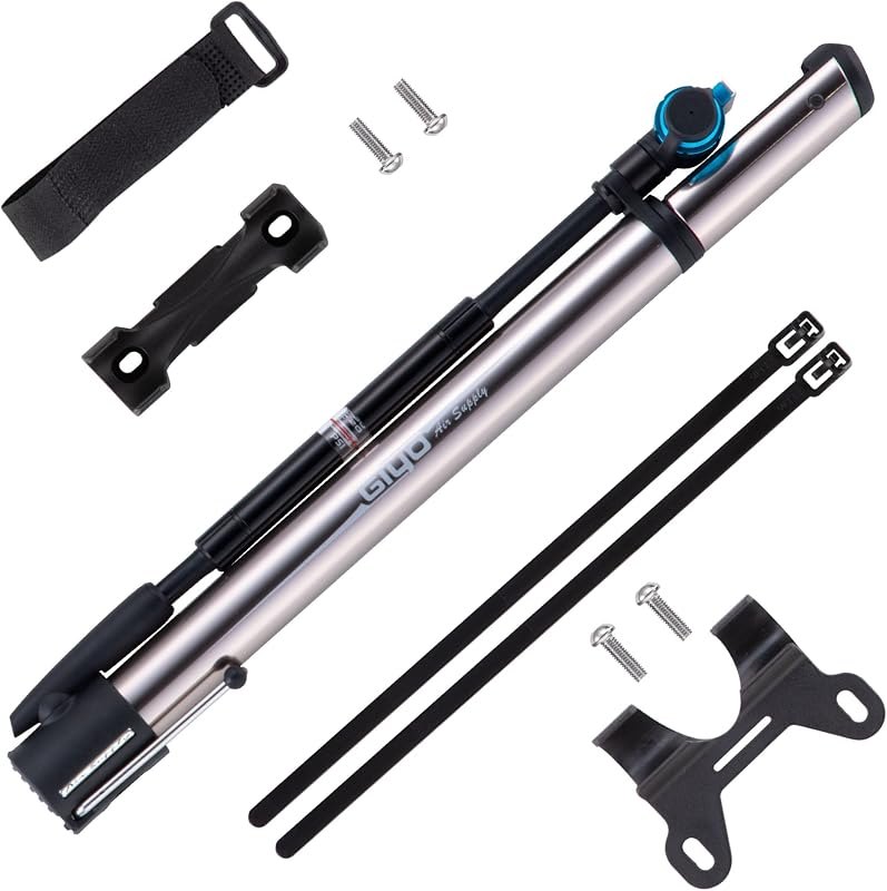 GIYO GM741 High Precision Bike Pump with Gauge - Portable Floor Pump, Durable & Lightweight for Mountain & Road Bikes