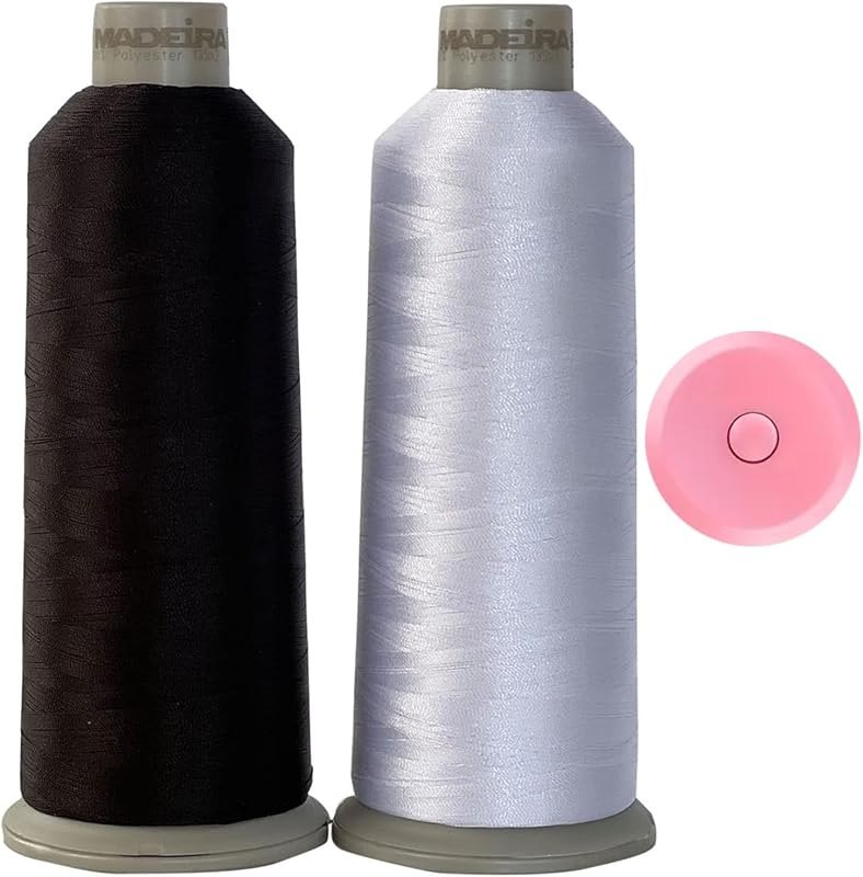 Madeira Embroidery Thread - 1801-1800 - Black and White Embroidery Thread - Embroidery Machine - Cone with GARIZZE