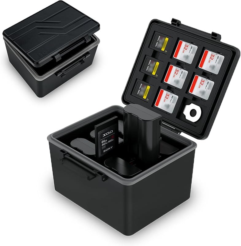JJC DSLR Camera Battery & SD Card Case Holder for Canon Nikon Sony Fujifilm — photography cfexpress case for card holder