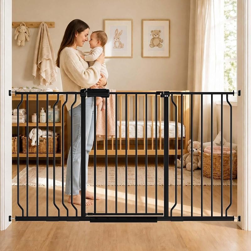 Fairy Baby 40.5" Extra Tall 53.1-62.5" Extra Wide Baby Pet Gate for Doorway — magnetic baby gate for magnetic baby gate