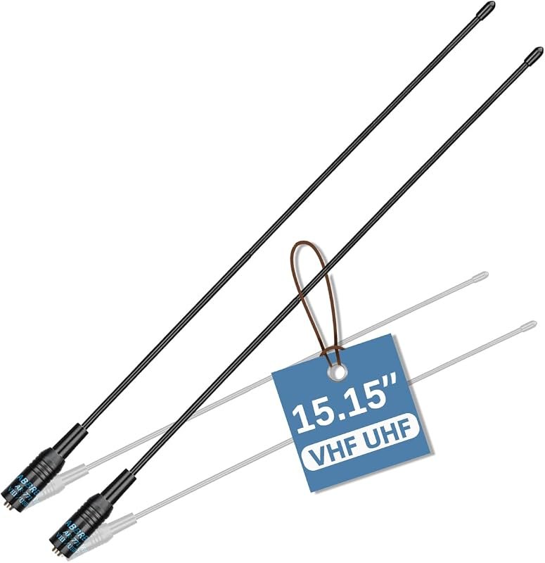 ABBREE AR-771 Ham Radio Antenna 15.15Inch Dual Band VHF/UHF SMA-Female Soft Whip Antenna for Baofeng UV-5R