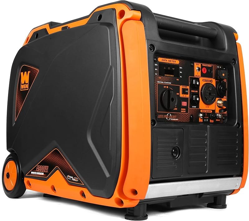 WEN DF450i Super Quiet 4500-Watt Dual RV-Ready Portable Inverter Generator with Fuel Shut-Off — off propane generator