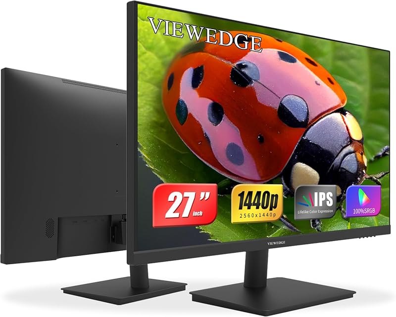 Viewedge 27 inch Monitor with QHD 2560 x 1440 IPS 75hz Computer Monitor — 27 inch 1440p 165Hz for inch 1440p 165hz
