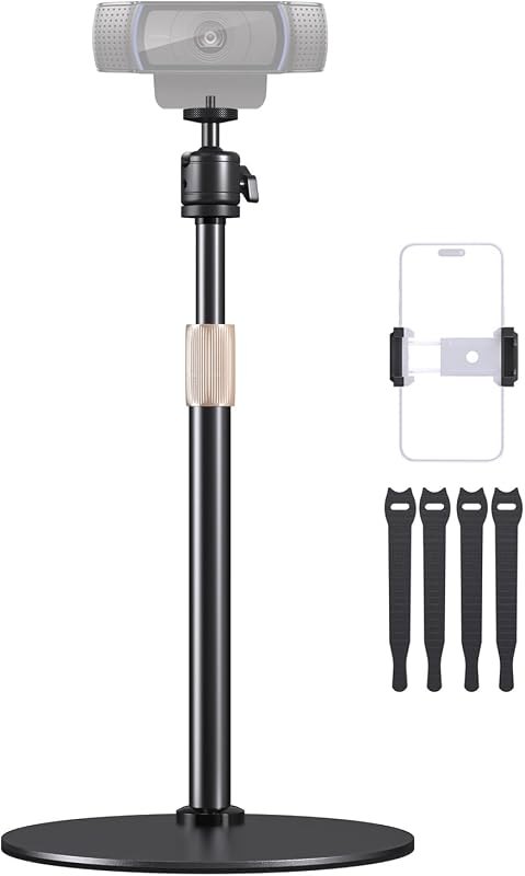 Desk Webcam Tripod Stand, 360° Swivel, 1/4 Thread for Streaming/Video Call — webcam mount monitor for webcam mount