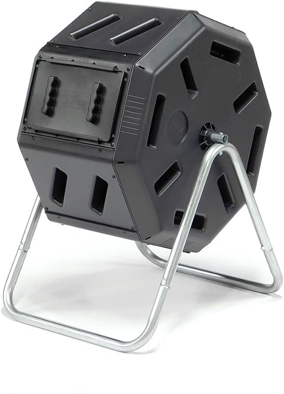 FCMP Outdoor IM2000 Tumbling Composter Canadian-Made, 100% Recycled Resin - Outdoor Rotating Compost Tumbler Bin for