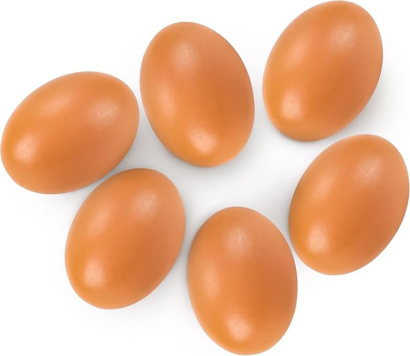YunKo 6Pcs Wooden Fake Eggs Brown for Craft Nest Egg Chicken Coop Accessory — best wooden chicken coop for wooden