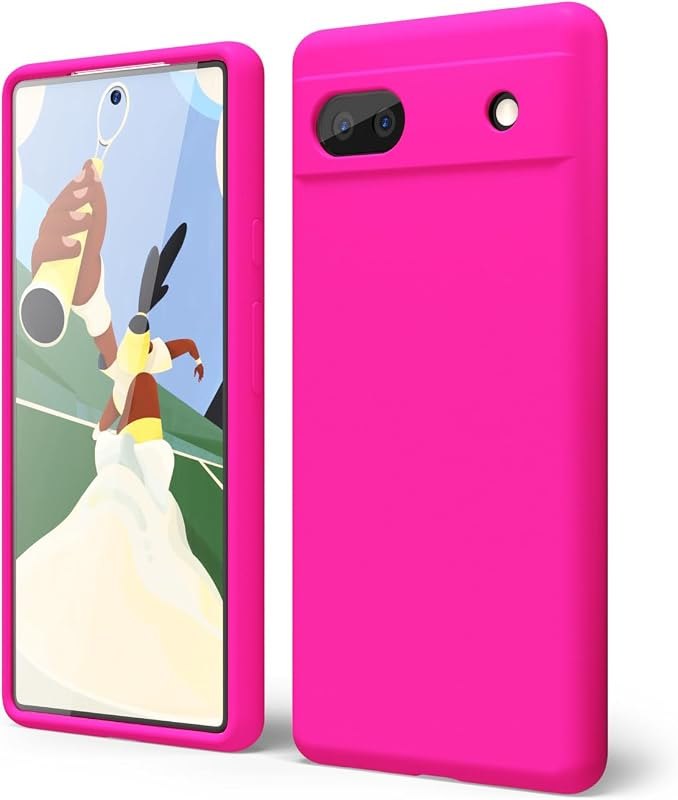 oakxco for Google Pixel 6A Phone Case Liquid Silicone, Cute Thin Slim Grip Soft Rubber Gel for Women Men, Smooth Matte