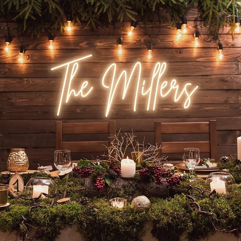 Custom Neon Signs, Personalized Neon Lights Sign for Bedroom Wedding Birthday Party Game Room Home Wall Décor Bar