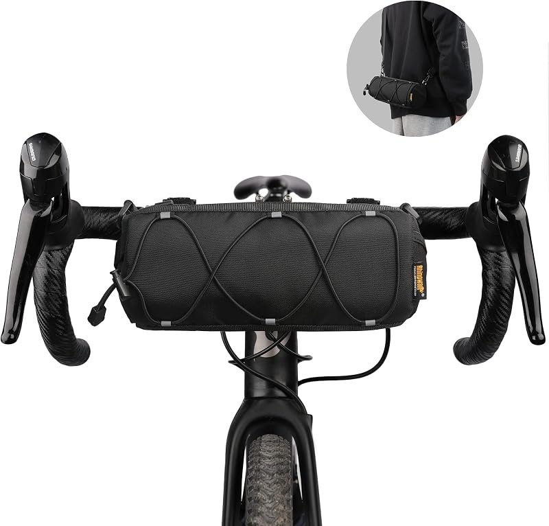Rhinowalk Bike Handlebar Bag, Bicycle Front Bag Shoulder Bag Storage Bag with Shoulder Strap for Road Mountain Bike