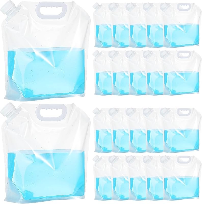 20 Pcs x 1.3 Gallon Water Container Bags Collapsible Emergency Bag — Water storage amazon for water storage