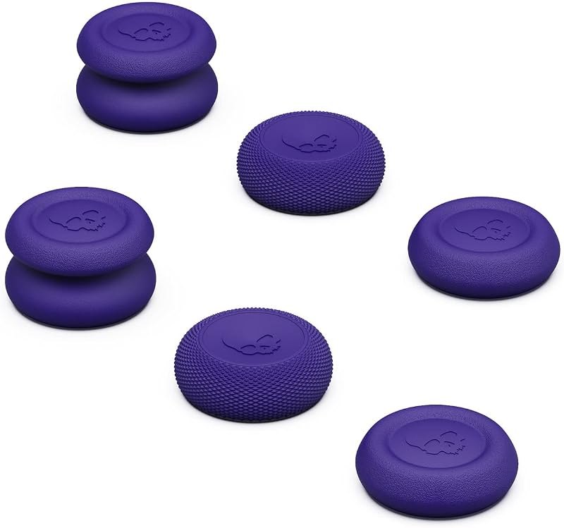 Skull & Co. Skin, CQC and FPS Thumb Grips Joystick Cap Analog Stick Cover for Steam Deck and ROG Ally- Purple, Set of